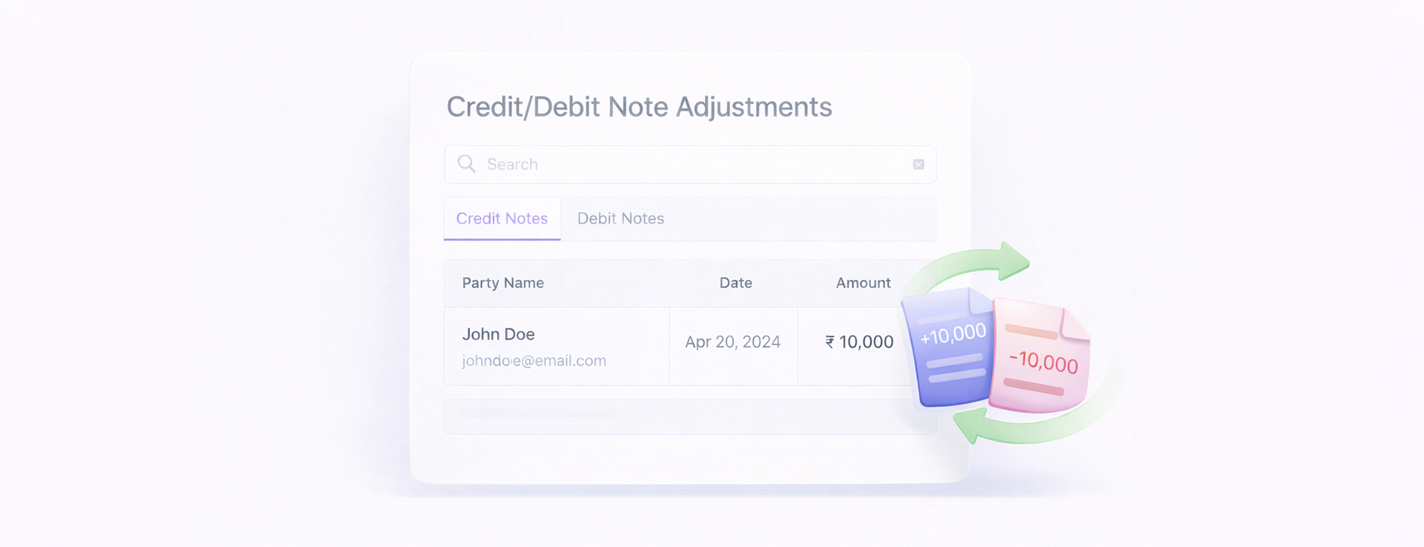 Credit or Debit Note Adjustments Accoxi