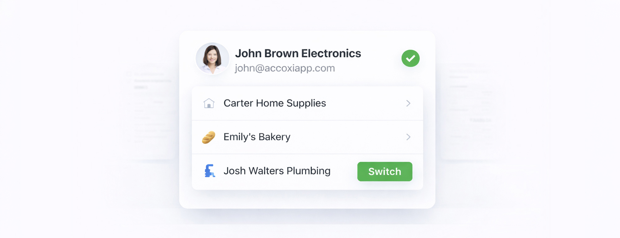 one click organization switching accoxi