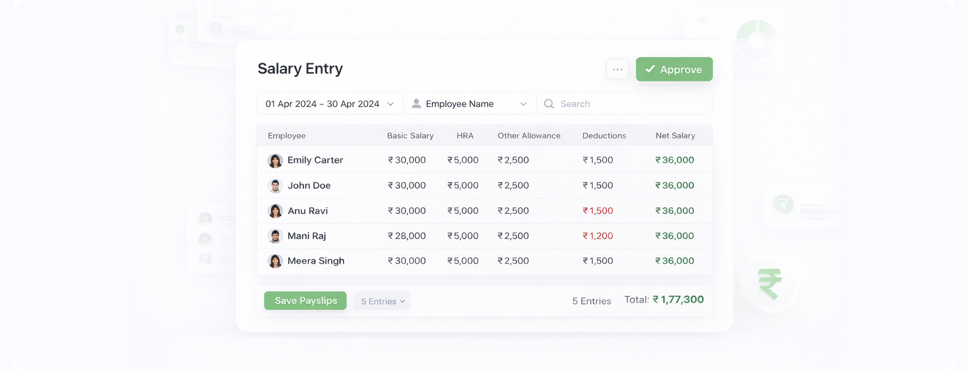 Salary Entry Management Accoxi